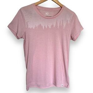 tentree Pink Short Sleeve Tee with Tree Line Print